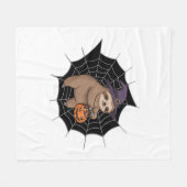 Spooky Sloth Halloween Fun - Schattigee Trick-or-T Fleece Deken (Voorkant (Horizontaal))