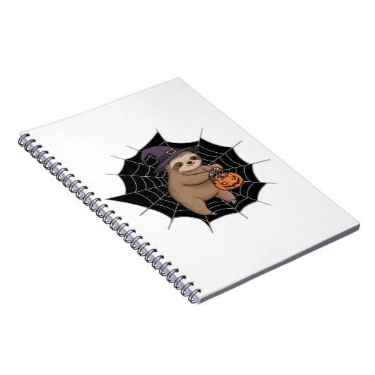 Spooky Sloth Halloween Fun - Schattigee Trick-or-T Notitieboek (Rechterzijde)