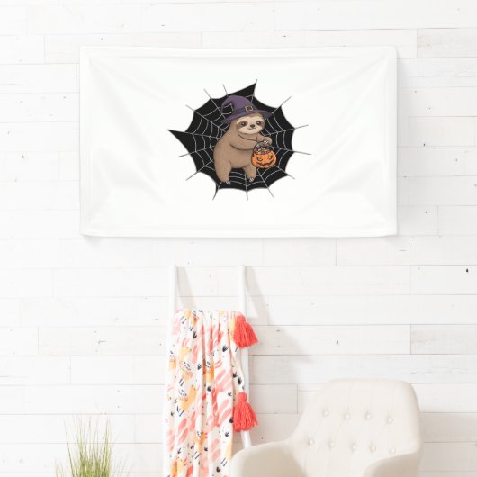 Spooky Sloth Halloween Fun - Schattigee Trick-or-T Spandoek (Insitu)