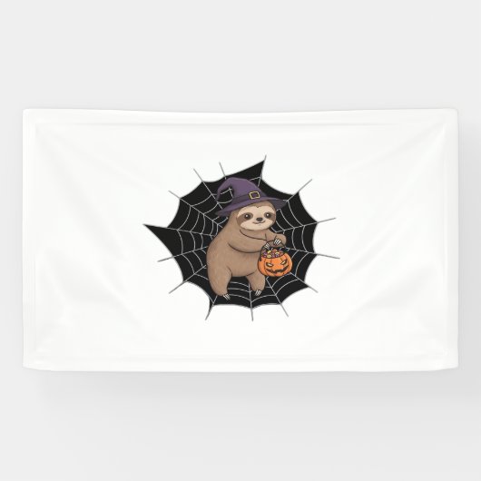 Spooky Sloth Halloween Fun - Schattigee Trick-or-T Spandoek (Horizontaal)
