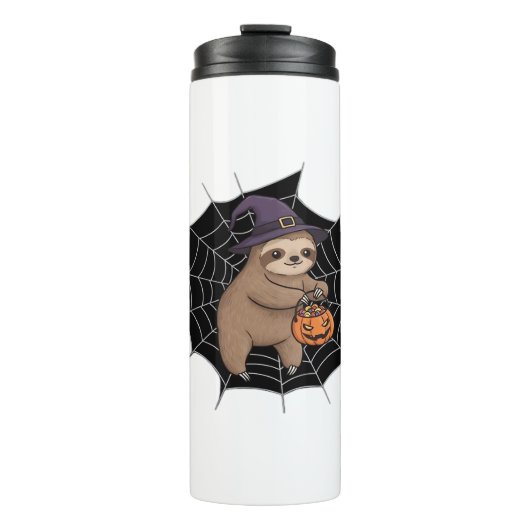 Spooky Sloth Halloween Fun - Schattigee Trick-or-T Thermosbeker (Voorkant)