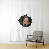 Spooky Sloth Halloween Fun - Schattigee Trick-or-T Wandkleed (In situ)