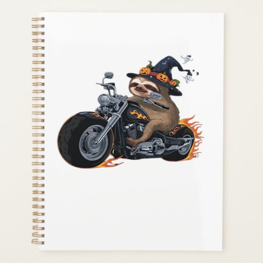 Spooky Sloth Motorcycle Ride Halloween Biker Fun C (Devant)
