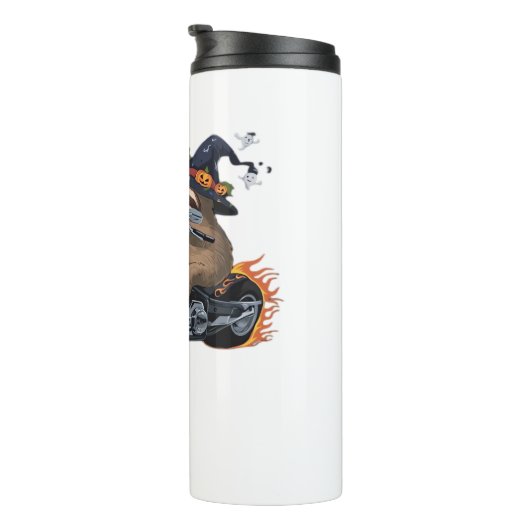 Spooky Sloth Motorcycle Ride Halloween Biker Fun C Thermosbeker (Geroteerd rechts)