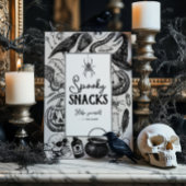 Spooky Snacks Halloween Party Reclamebord Met Voetstuk