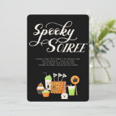 Spooky Soiree Halloween Party Invitation Kaart (Staand voorkant)