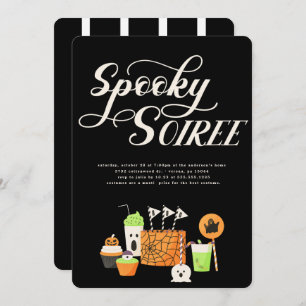 Spooky Soiree Halloween Party Invitation Kaart
