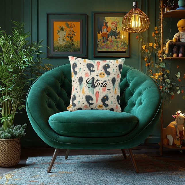 Spooky Specters Halloween Kussen Whimsical Ghosts (Creator heeft geüpload)