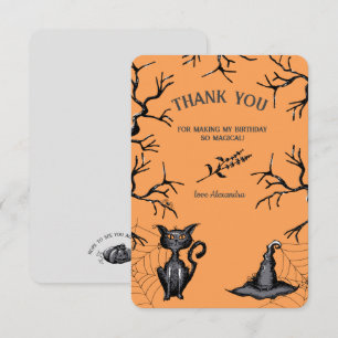 Spooky Spellbinding Halloween Verjaardagsfeestje Bedankkaart