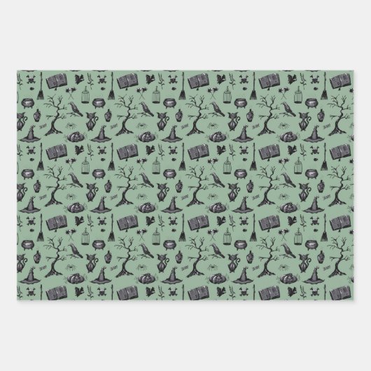 Spooky Spells Halloween Kids Verjaardagsfeestje Inpakpapier Vel (Voorkant 2)