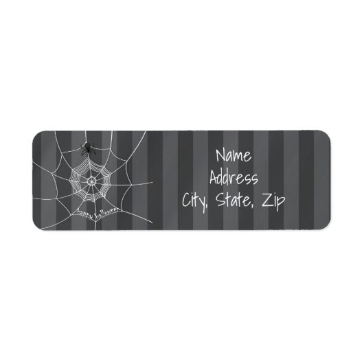 Spooky Spider die Happy Halloween Web spinnen Etiket (Voorkant)