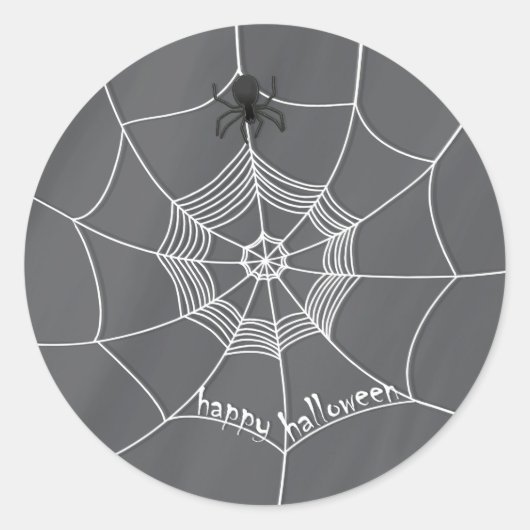 Spooky Spider die Happy Halloween Web spinnen Ronde Sticker (Voorkant)