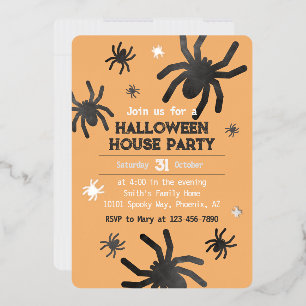 Spooky Spider Happy Halloween Party Uitnodiging