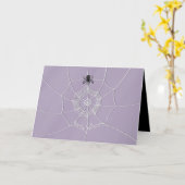 Spooky Spider in spider-webkaart Kaart (Gele Bloem)