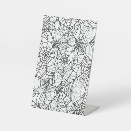Spooky Spider Web Pattern - Halloween Gifts Reclamebord Met Voetstuk (Voorkant)