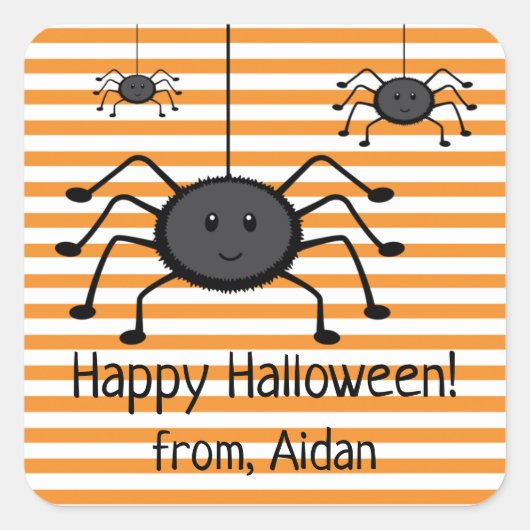Spooky Spiders Halloween Sticker (Voorkant)