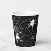 Spooky Spiders op spinnenwebben Halloween Papieren Bekers (Voorkant)