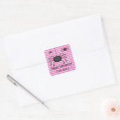 Spooky Spiders Roze Strepen Halloween Sticker (Envelop)