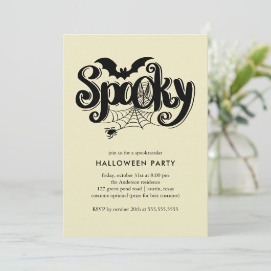 Spooky Spiderweb Halloween Celebration Kaart (Staand voorkant)