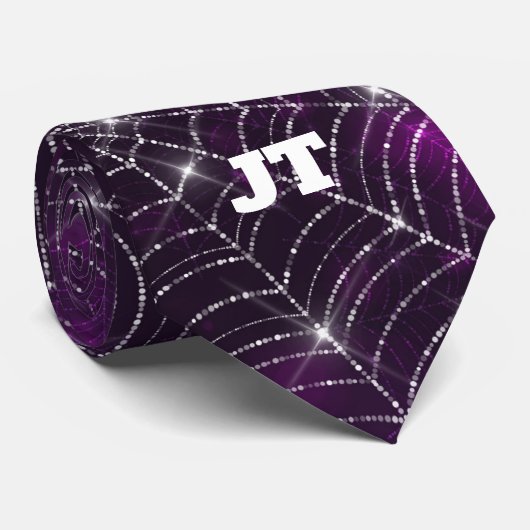 Spooky Spiderweb Stropdas (Opgerold)