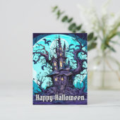 Spooky spookhuis - Happy Halloween Briefkaart (Staand voorkant)