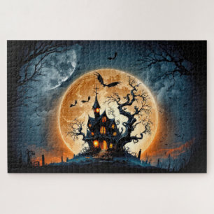 Spooky spookhuis na donker legpuzzel