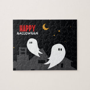 Spooky spookstad halloween cartoon legpuzzel