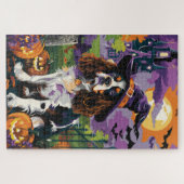 Spooky Springer Spaniel Halloween Witch Pumpkin Legpuzzel (Horizontaal)