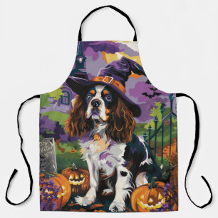 Spooky Springer Spaniel Halloween Witch Pumpkin Schort