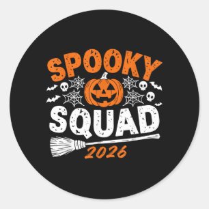 Spooky Squad 2026 Familie Halloween Matching Ronde Sticker