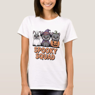 Spooky Squad Schattige Halloween Cats T-shirt Ka