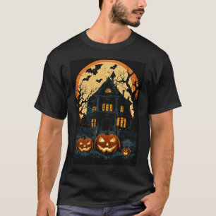 Spooky stencil ghosts exiting mannen shirt