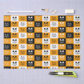 Spooky Stitch Face | Zwarte Oranje witte halloween Tissuepapier (Craft)