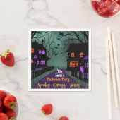Spooky Street aangepaste tekst Halloween Servet (Insitu)