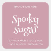 Spooky Sugar Candle Label | Custom Pink Halloween (Voorkant)