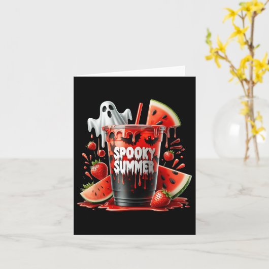 Spooky Summer Drinken Summerween Vibes Funny Summe Kaart (Gele Bloem)