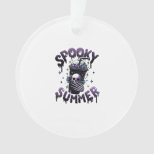 Spooky Summer Funny Meme Skeleton Koffie Funny Sum Ornament