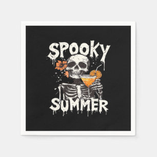 Spooky Summer Funny Meme Skeleton Koffie Zomer Servet