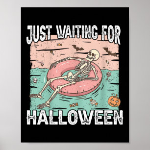 Spooky Summer Skeleton Wachten Op Halloween Poster