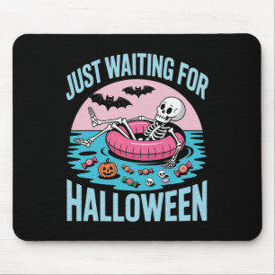Spooky Summer Skeleton Wachten op Kinder 1 Muismat