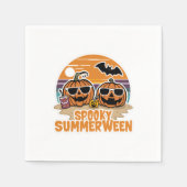 Spooky Summerween - pompoenen op het strand Servet (Voorkant)