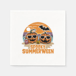 Spooky Summerween - pompoenen op het strand Servet