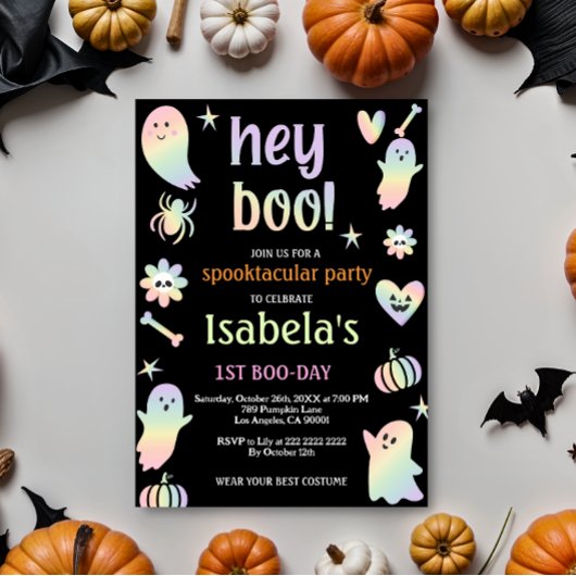 Spooky Sweet Ghost verjaardagsuitnodiging Kaart