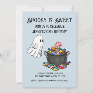 Spooky & Sweet Halloween Verjaardag uitnodiging