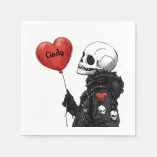Spooky Sweetheart - schedel met ballon Servet