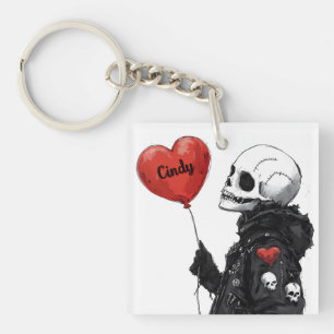 Spooky Sweetheart - schedel met ballon Sleutelhanger