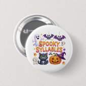 Spooky Syllables Ronde Button 5,7 Cm (Voorkant /achterkant)