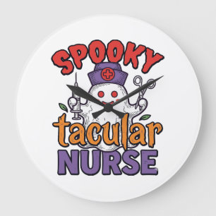 Spooky Tacular Verpleegster Halloween Geest Shirt  Grote Klok