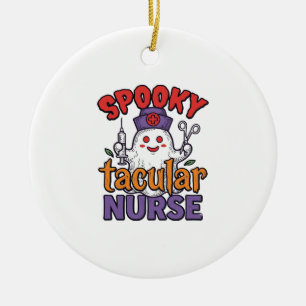 Spooky Tacular Verpleegster Halloween Geest Shirt  Keramisch Ornament