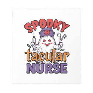 Spooky Tacular Verpleegster Halloween Geest Shirt Notitieblok